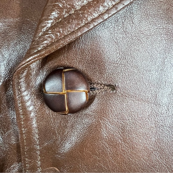 VINTAGE CABRETTA GRAIS Angel Skin 40 Men's Smooth Brown Leather Blazer Coat - Picture 3 of 10